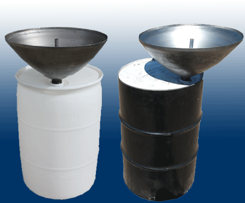 3 Quart 7-1/2" Plastic Drum Funnel 2" Thread for 55 Gallon Drum USA MADE 