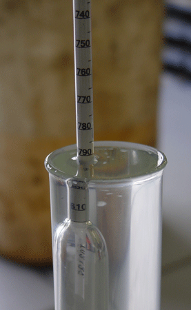 FUEL HYDROMETER w/ GLASS JAR...Tests Diesel Biofuels Methanol Gasoline ect. 